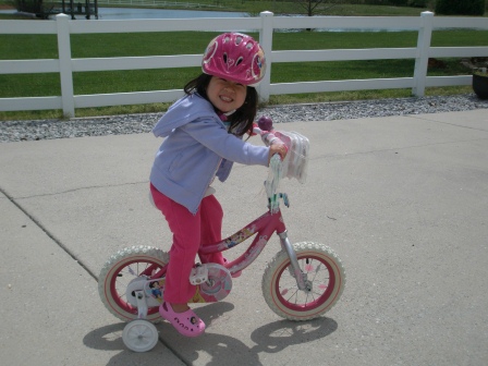 Karis riding her bike